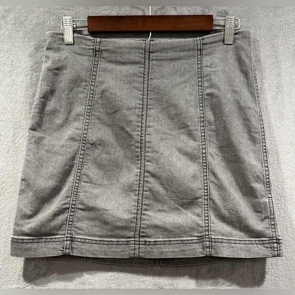 Free People Dresses & Skirts - Free People Modern Femme Grey Denim Mini Skirt Stretch Zip Women’s Size 10